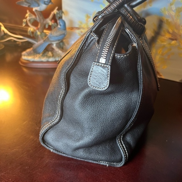 MCM RARE Vintage Tote Duffle Pebble Leather Bag Black COA A6770 - Picture 6 of 13